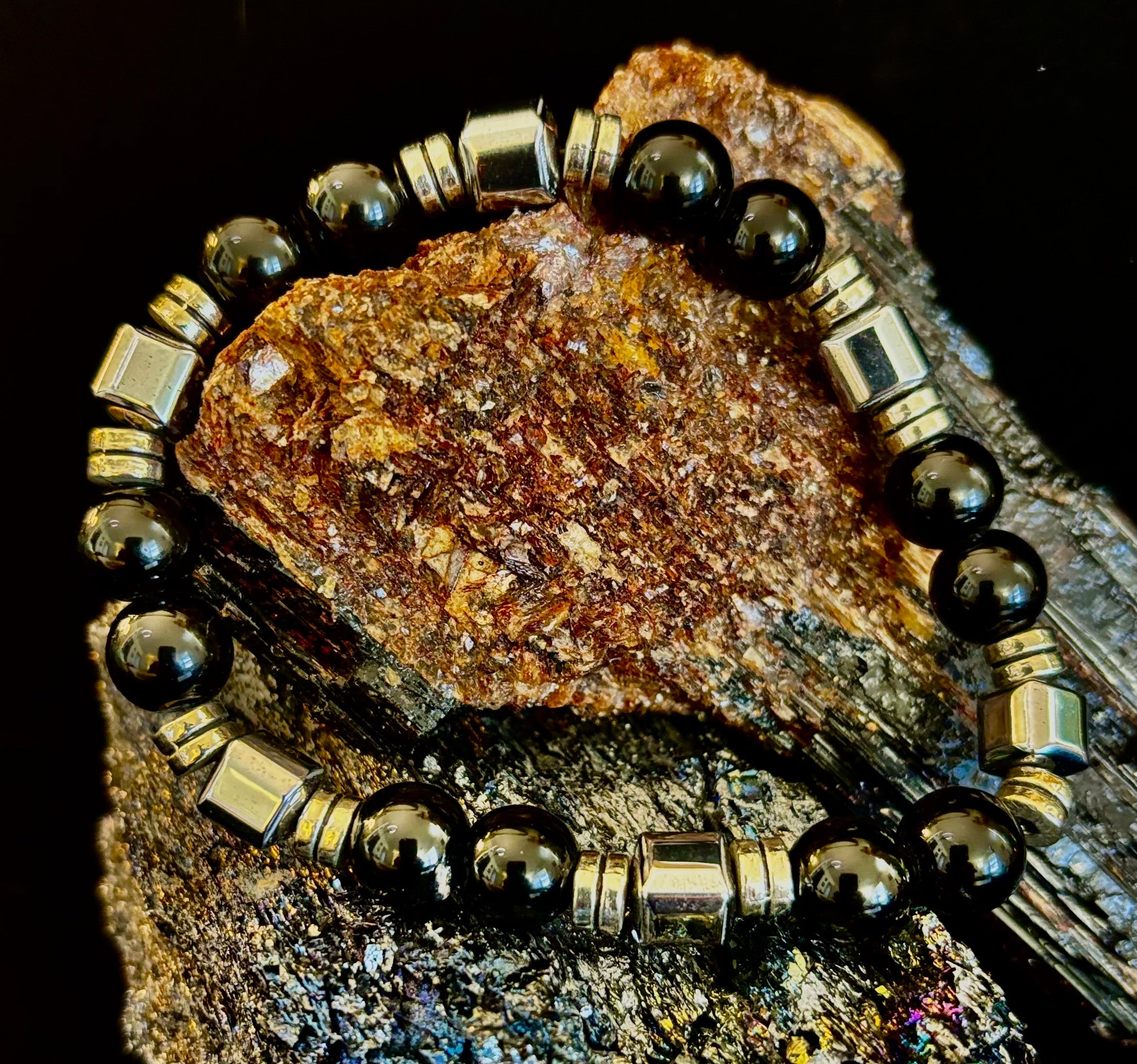 Midnight Shield Obsidian Bracelet – One of a Kind | Puerto Vallarta Artisan Piece | | Wiccan Center