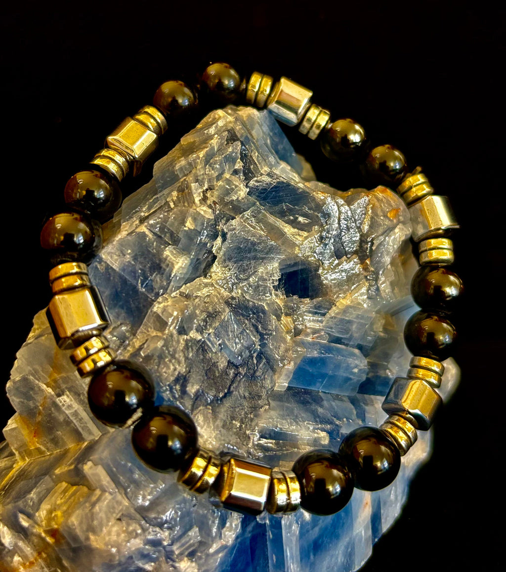Midnight Shield Obsidian Bracelet – One of a Kind | Puerto Vallarta Artisan Piece | | Wiccan Center