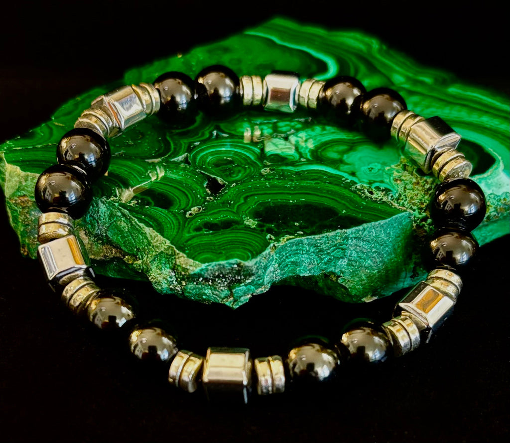 Midnight Shield Obsidian Bracelet – One of a Kind | Puerto Vallarta Artisan Piece | | Wiccan Center