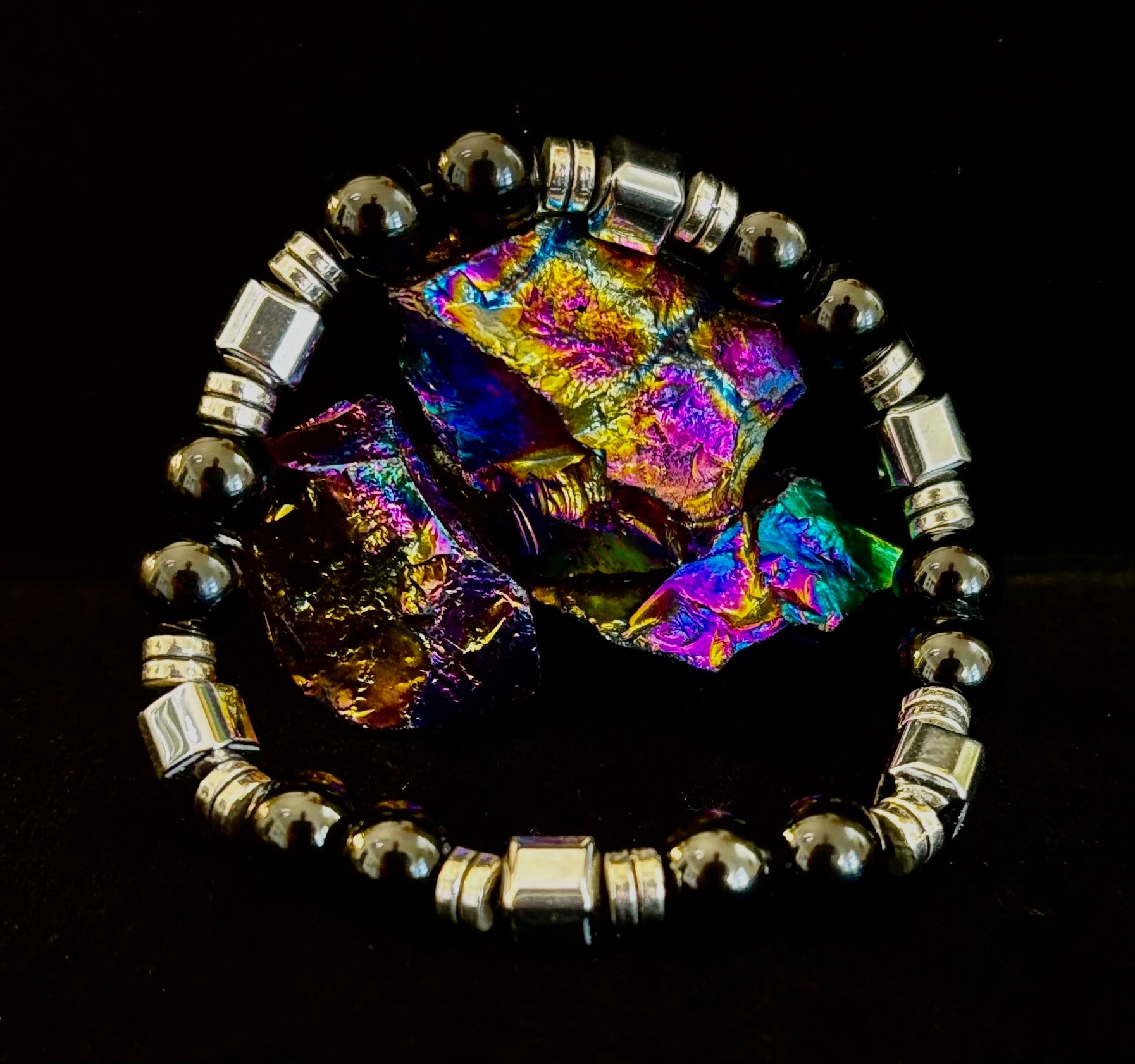Midnight Shield Obsidian Bracelet – One of a Kind | Puerto Vallarta Artisan Piece | | Wiccan Center