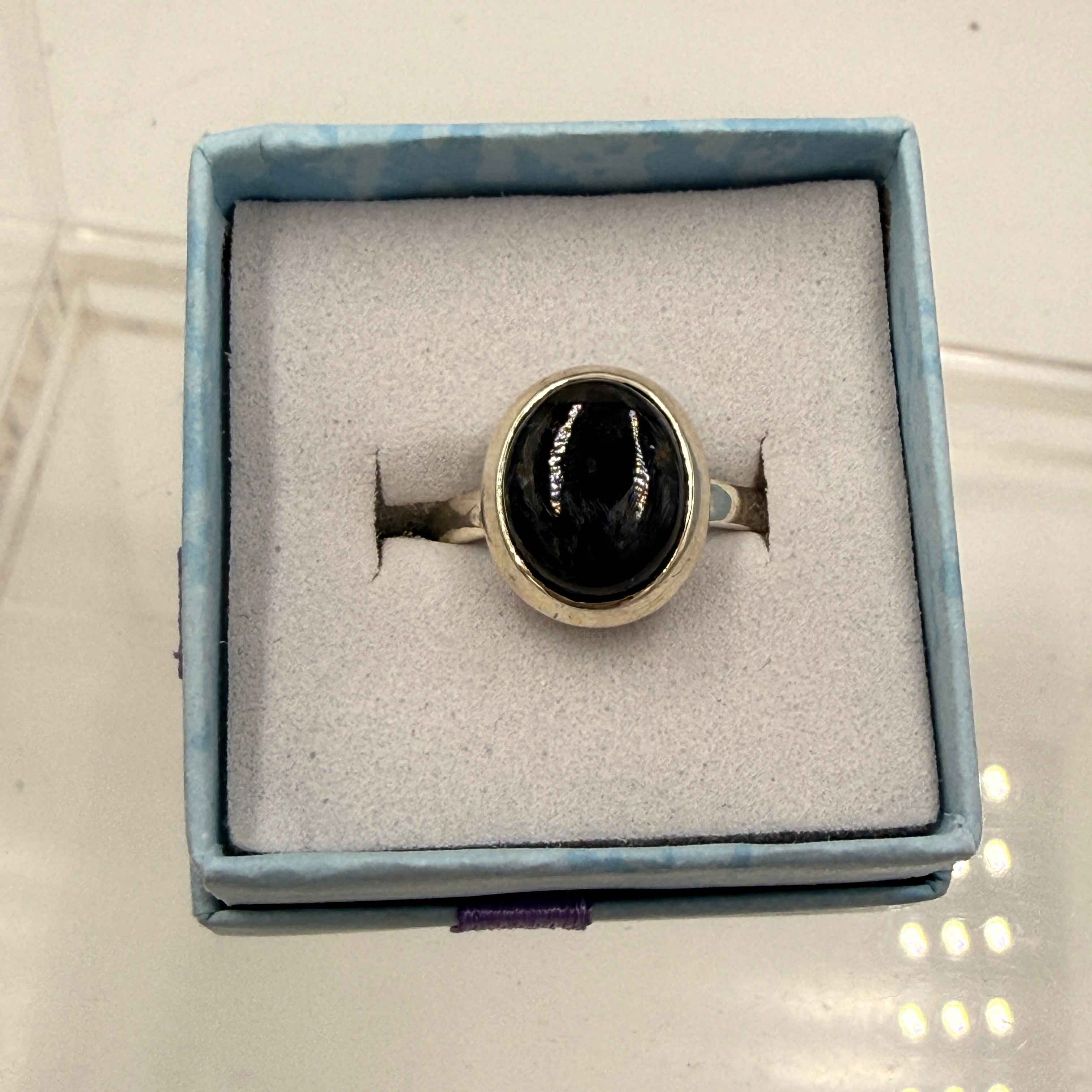 Sterling Silver Bezeled Oval Pietersite Ring - Size 6 - Grounding, Transformative & Insightful | Rings | Wiccan Center