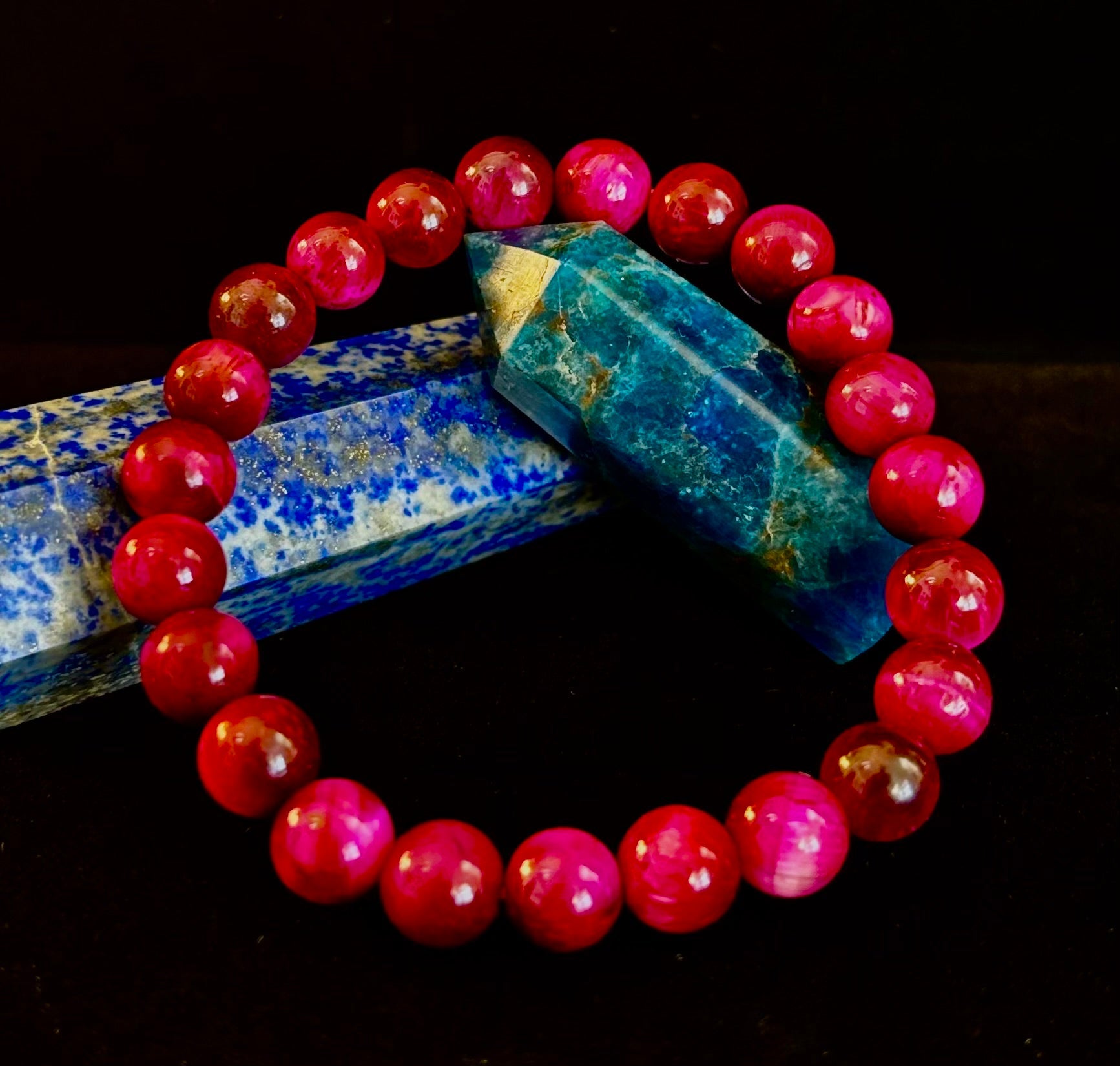 Pink Tiger Eye Power Bracelet – Confidence, Passion & Bold Energy | Reiki-Infused Gemstone Bracelet (8mm & 10mm) | | Wiccan Center