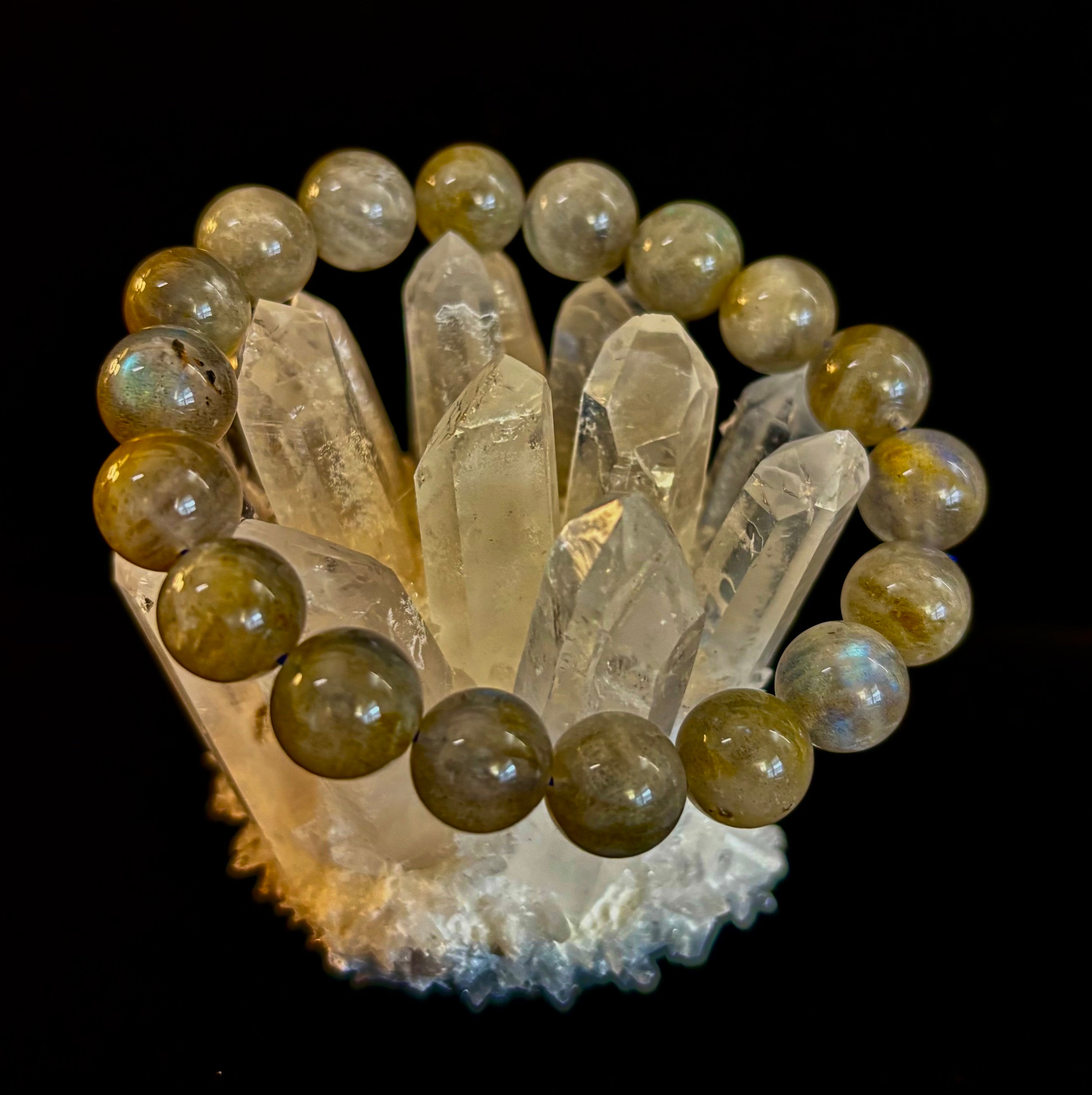 Moonlit Path: Silver Flash Labradorite Bracelet - Reiki Infused (3 Amazing Bead Sizes) | | Wiccan Center