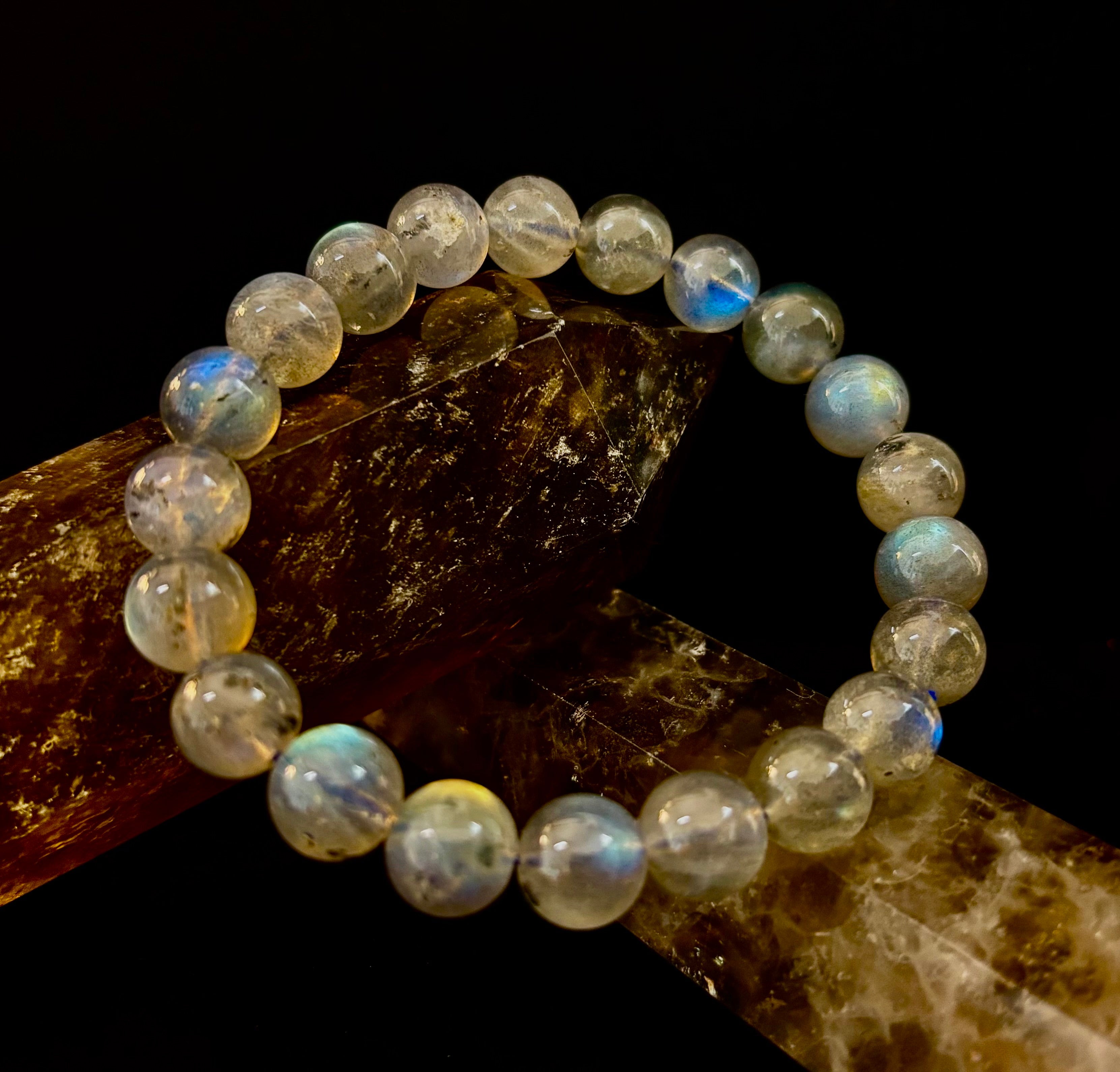 Moonlit Path: Silver Flash Labradorite Bracelet - Reiki Infused (3 Amazing Bead Sizes) | | Wiccan Center