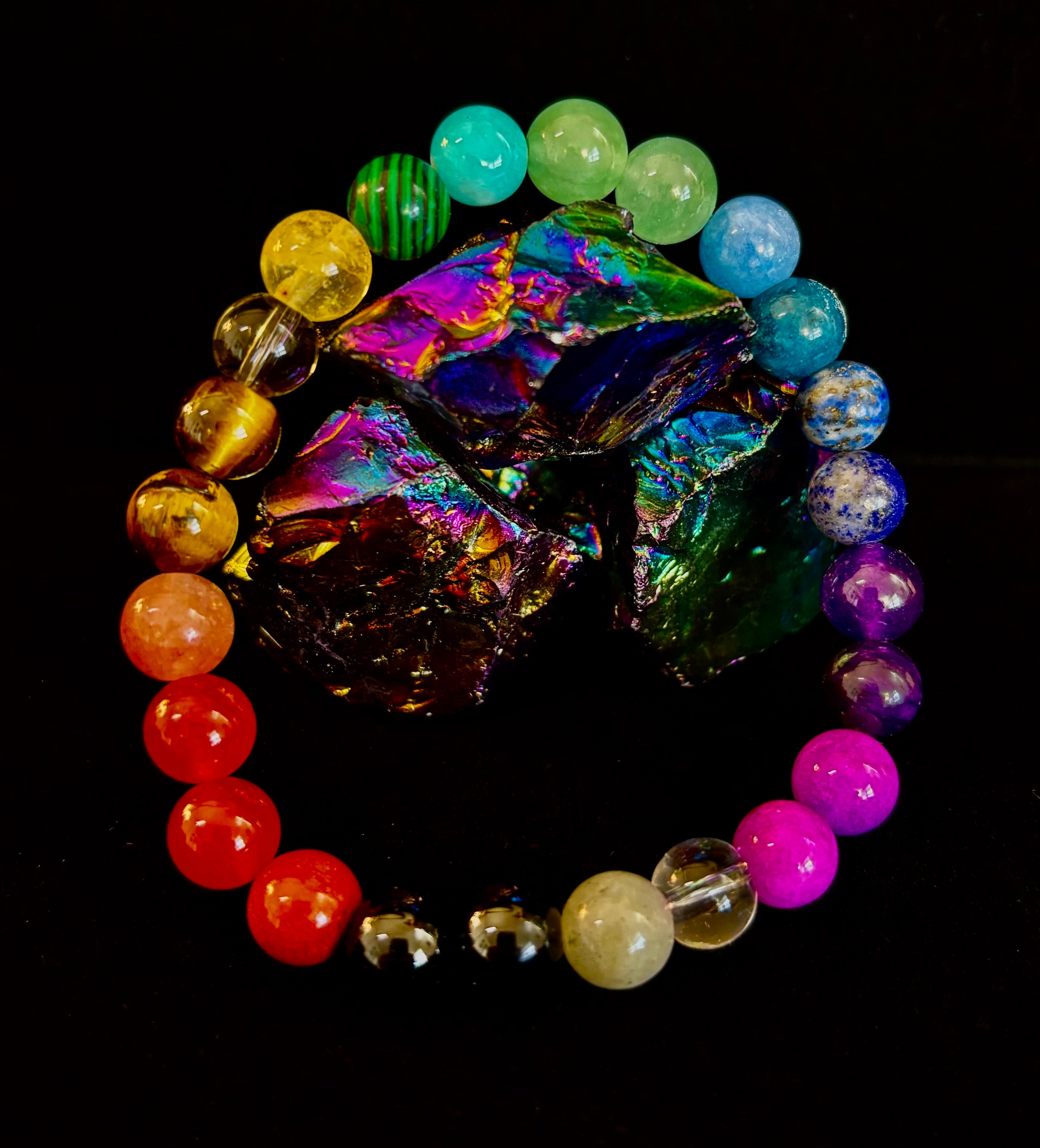 Repurposed Natural Stones and Recycled Glass Bracelet | | Wiccan Center