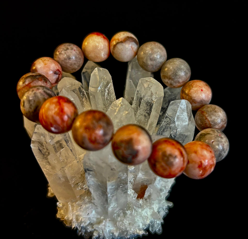 Natural Rhodonite Stone Bead Bracelet – Emotional Healing & Love Energy | | Wiccan Center