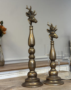 Antique Brass Deer Head Candle Holder | | Wiccan Center