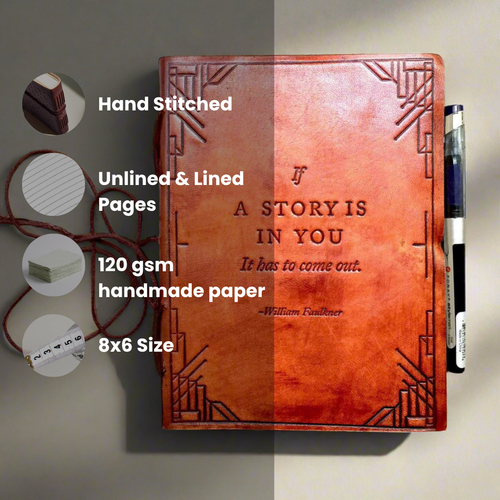 "If A Story" Handmade Leather Journal | Journal | Wiccan Center