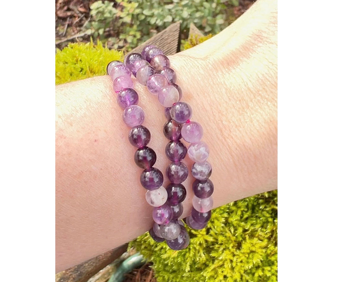 Triple Wrap 4mm-6 mm Bracelet/Necklace, Rose Quartz or Amethyst