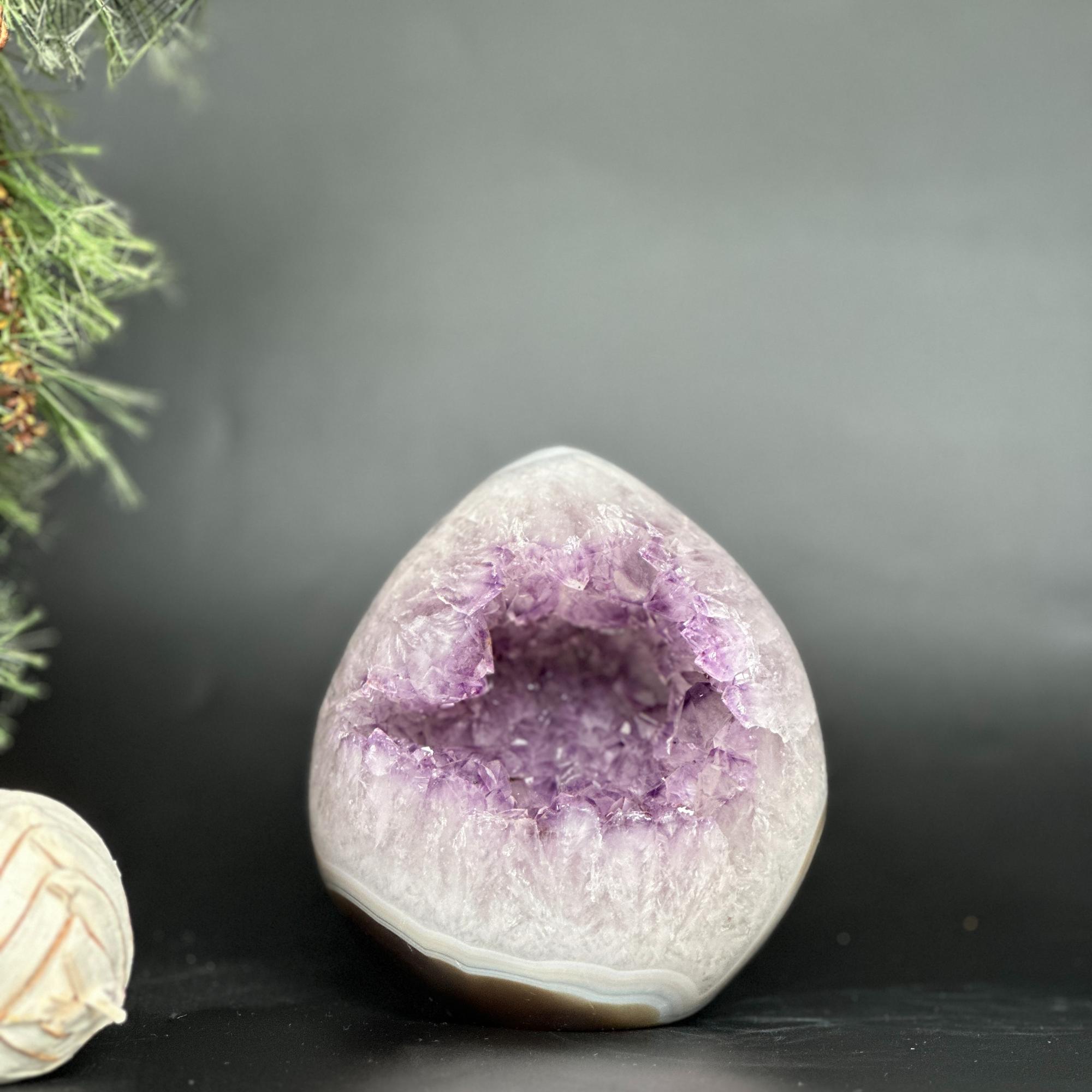 Incredible Deep Purple Amethyst Stone, Egg shaped crystal piece, AAA amethyst quality Oval Full polished Crystal | Amethyst Geodes | Wiccan Center