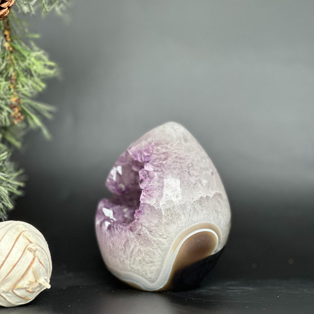 Incredible Deep Purple Amethyst Stone, Egg shaped crystal piece, AAA amethyst quality Oval Full polished Crystal | Amethyst Geodes | Wiccan Center
