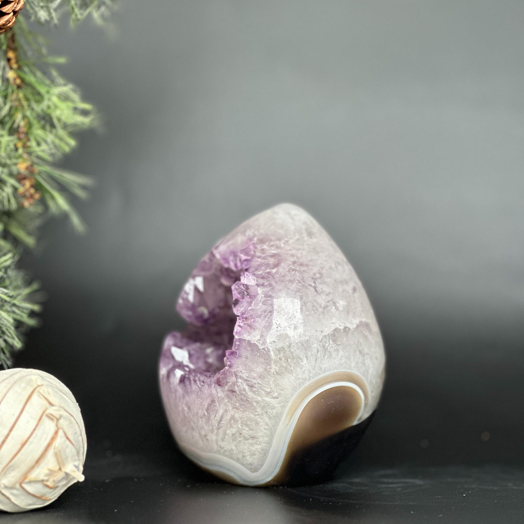 Incredible Deep Purple Amethyst Stone, Egg shaped crystal piece, AAA amethyst quality Oval Full polished Crystal | Amethyst Geodes | Wiccan Center