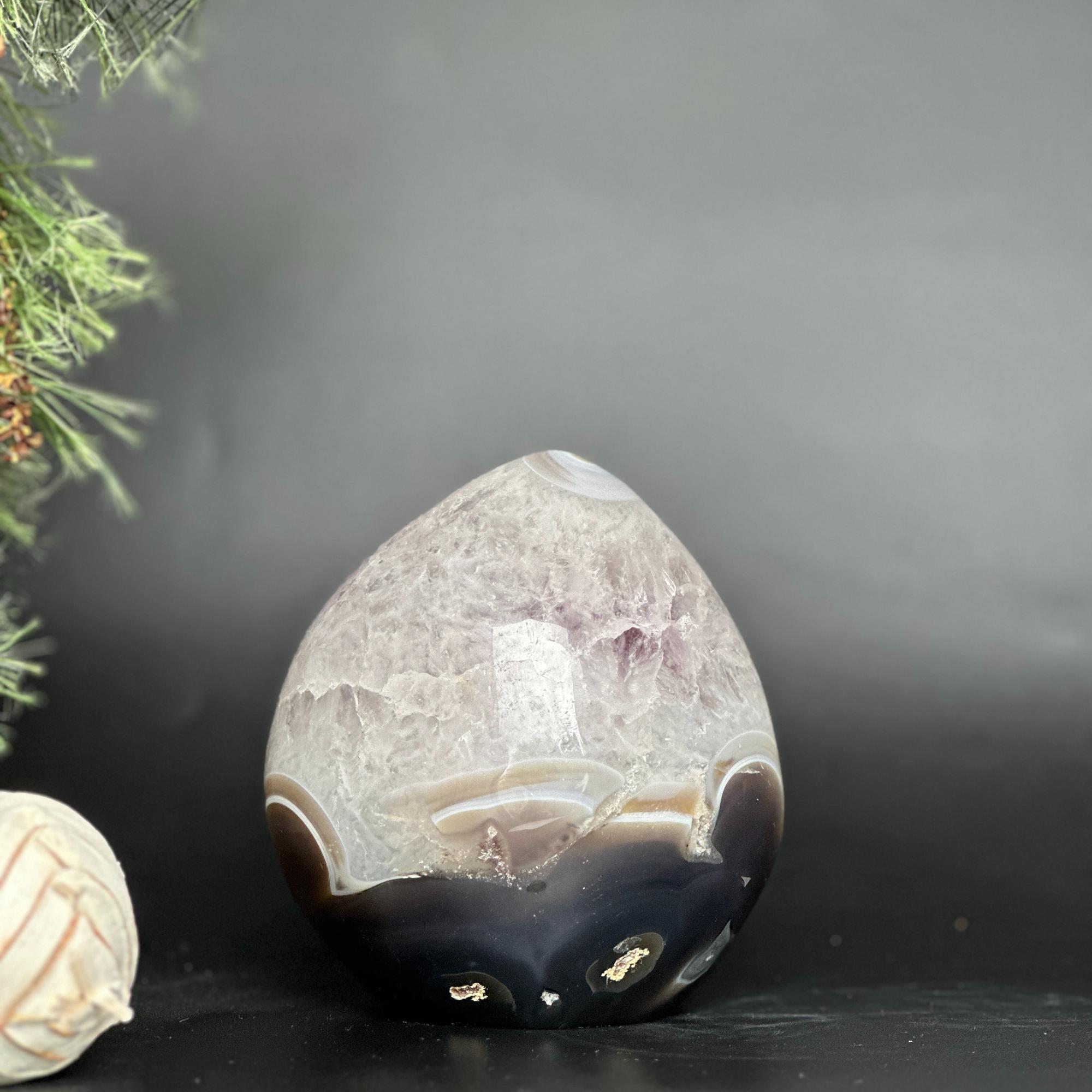 Incredible Deep Purple Amethyst Stone, Egg shaped crystal piece, AAA amethyst quality Oval Full polished Crystal | Amethyst Geodes | Wiccan Center