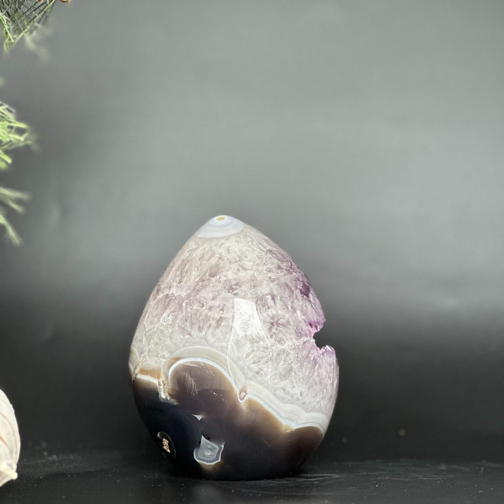 Incredible Deep Purple Amethyst Stone, Egg shaped crystal piece, AAA amethyst quality Oval Full polished Crystal | Amethyst Geodes | Wiccan Center
