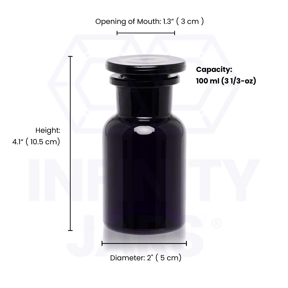 100 ml Glass-on-Glass Apothecary Jar | Glass Jars | Wiccan Center