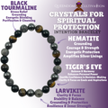 Crystals for Spiritual Protection Stretch Bracelet (8mm) | Beaded Stretch Bracelet | Wiccan Center