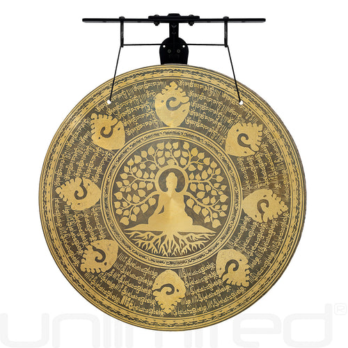 23" to 25" Bodhi Tree Gongs on the Internal Wave Gong Hanger | Gong & Stand Combo | Wiccan Center