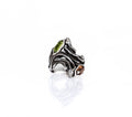 INTERWEAVE RING- ARGENTIUM w/ PERIDOT & PEACH ZIRCON-One of A Kind