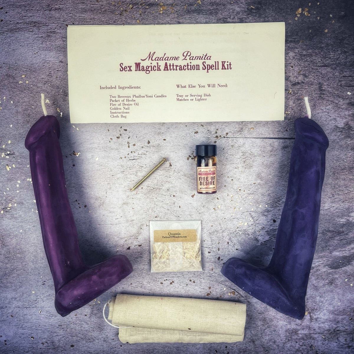 Sex Magick Candle Spell Kit - Phallus/Phallus - Passion & Desire | Candle Spell Kit | Wiccan Center