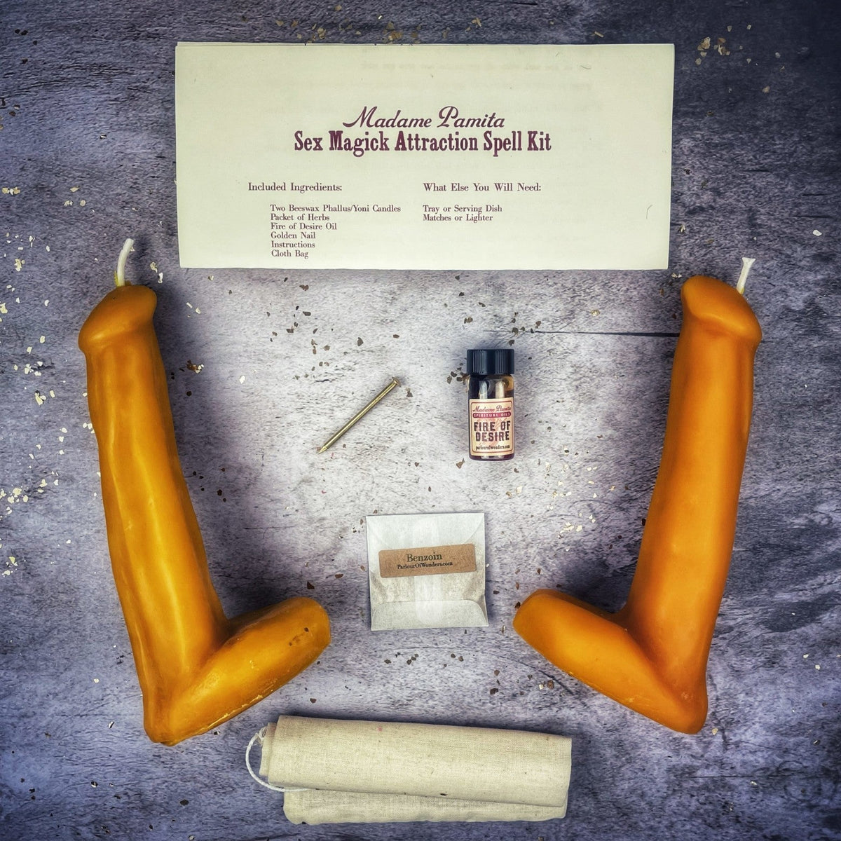 Sex Magick Candle Spell Kit - Phallus/Phallus - Passion & Desire | Candle Spell Kit | Wiccan Center