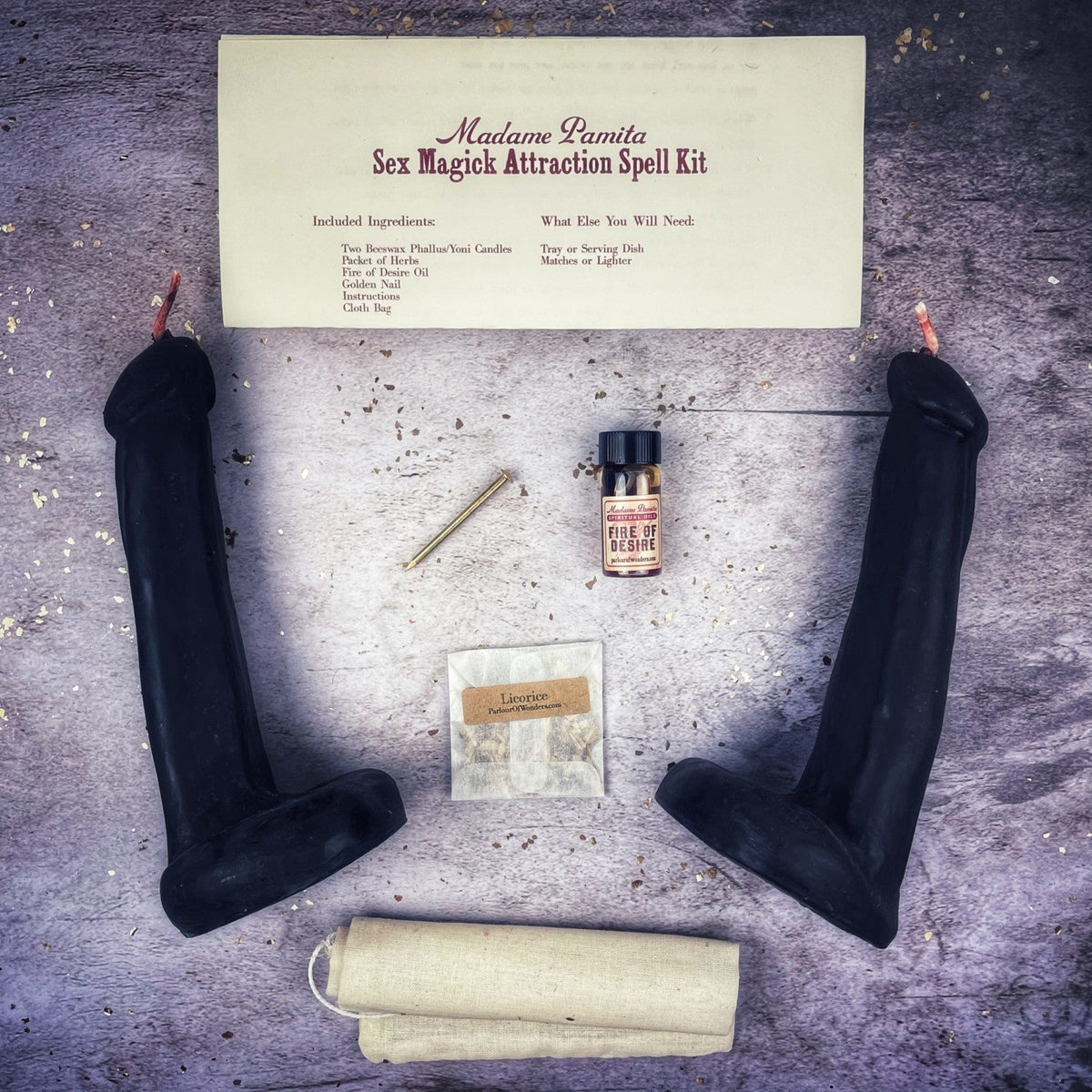 Sex Magick Candle Spell Kit - Phallus/Phallus - Passion & Desire | Candle Spell Kit | Wiccan Center