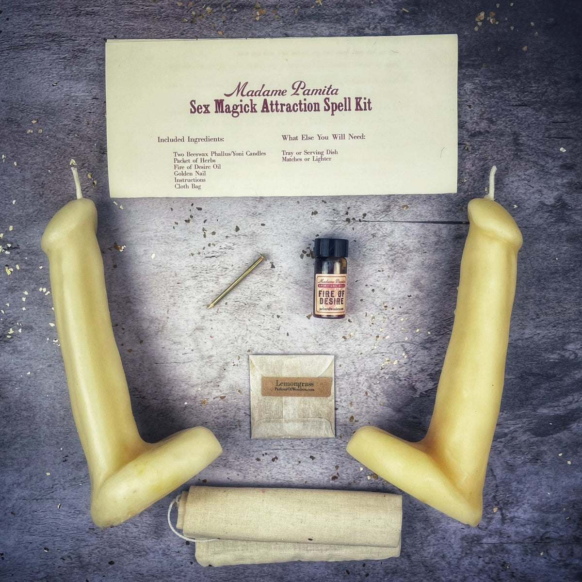 Sex Magick Candle Spell Kit - Phallus/Phallus - Passion & Desire | Candle Spell Kit | Wiccan Center