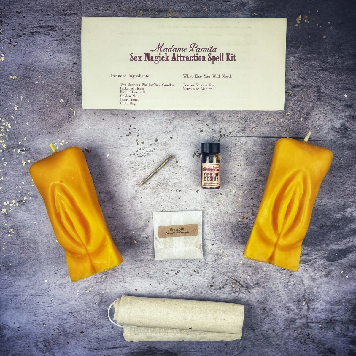 Sex Magick Candle Spell Kit - Yoni/Yoni - Passion & Desire | Candle Spell Kit | Wiccan Center
