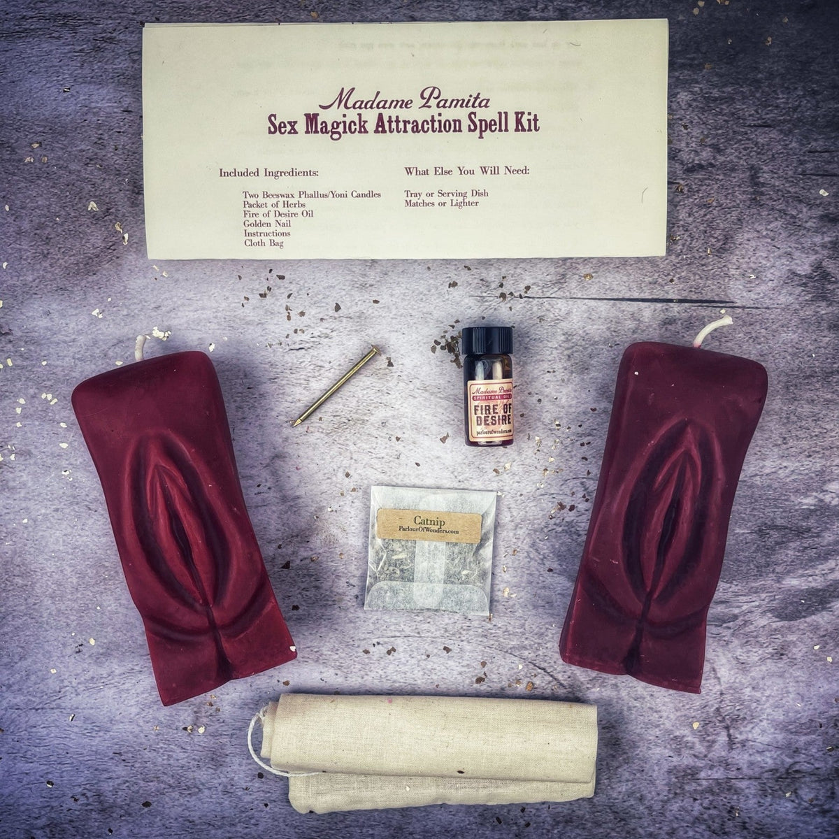 Sex Magick Candle Spell Kit - Yoni/Yoni - Passion & Desire | Candle Spell Kit | Wiccan Center