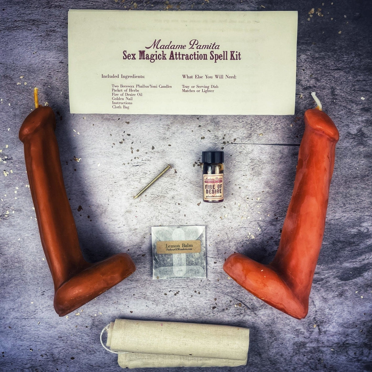 Sex Magick Candle Spell Kit - Phallus/Phallus - Passion & Desire | Candle Spell Kit | Wiccan Center
