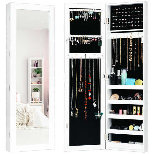 Door and Wall Mounted Armoire Jewelry Cabinet with Full-Length Mirror | Bedroom | Wiccan Center