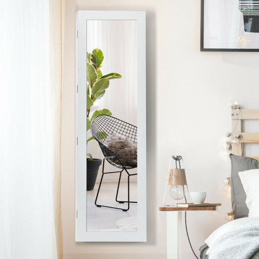Door and Wall Mounted Armoire Jewelry Cabinet with Full-Length Mirror | Bedroom | Wiccan Center