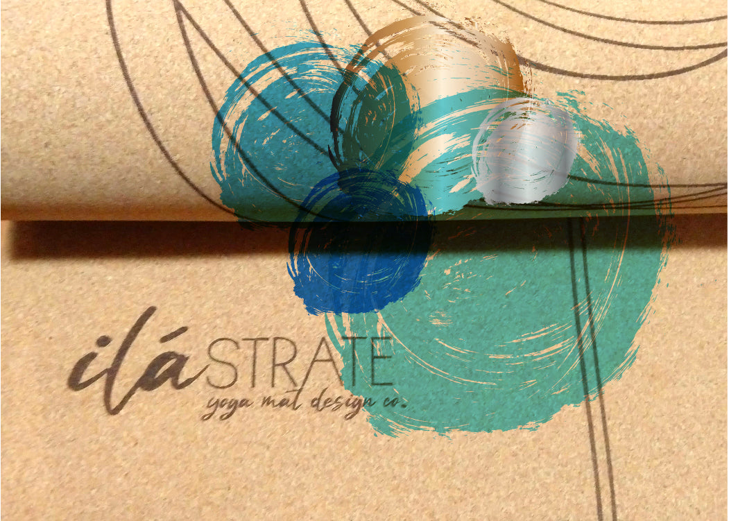 Jūti WANDERER Cork TRAVEL Yoga Mat | Yoga Mat - Hand Painted | Wiccan Center