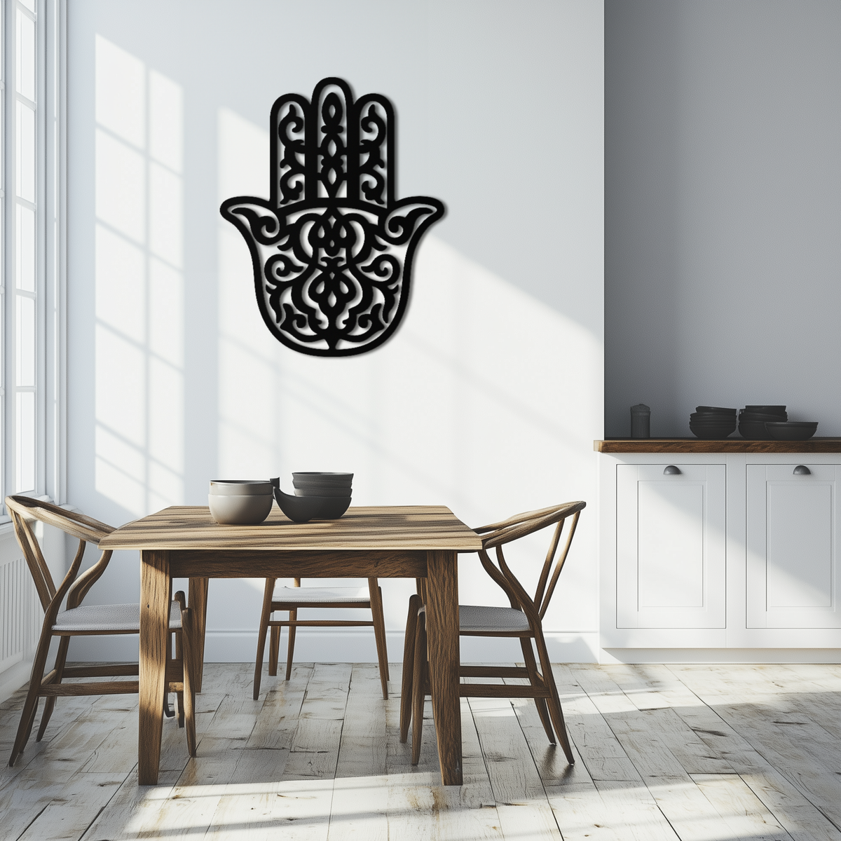 Hamsa Hand Metal Wall Art - Symbolic Protection & Spiritual Home Decor - KAF159 | Modern Metal Wall Art | Wiccan Center