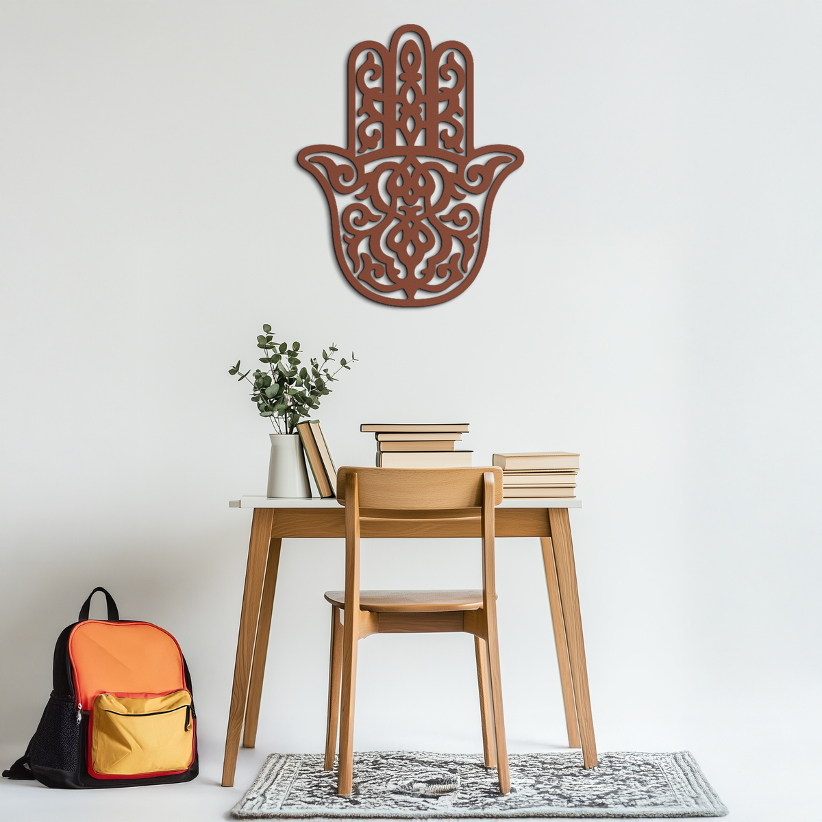 Hamsa Hand Metal Wall Art - Symbolic Protection & Spiritual Home Decor - KAF159 | Modern Metal Wall Art | Wiccan Center
