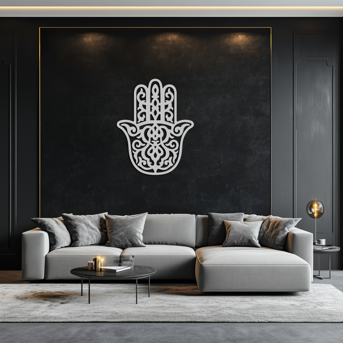 Hamsa Hand Metal Wall Art - Symbolic Protection & Spiritual Home Decor - KAF159 | Modern Metal Wall Art | Wiccan Center