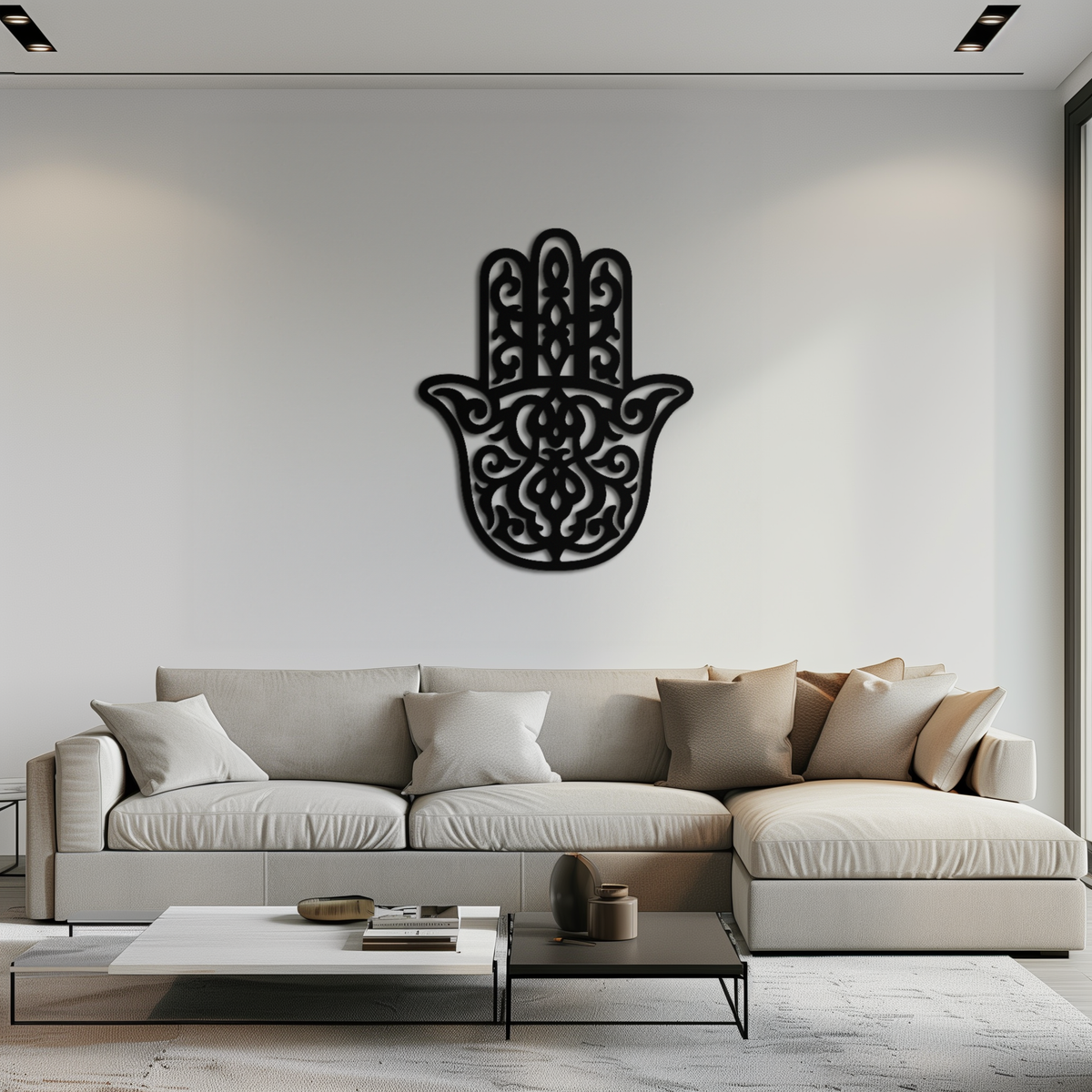 Hamsa Hand Metal Wall Art - Symbolic Protection & Spiritual Home Decor - KAF159 | Modern Metal Wall Art | Wiccan Center