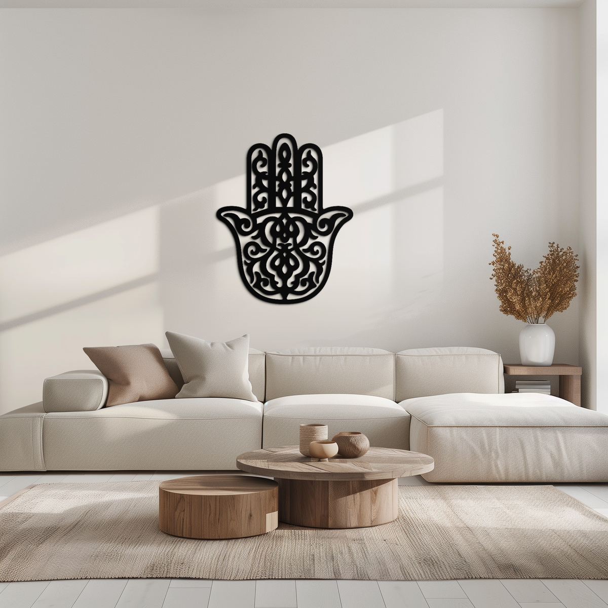 Hamsa Hand Metal Wall Art - Symbolic Protection & Spiritual Home Decor - KAF159 | Modern Metal Wall Art | Wiccan Center