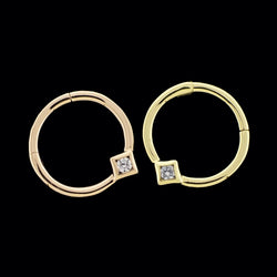 Vera- 14kt Gold Diamond Accent Hinged Ring | Body Jewelry | Wiccan Center
