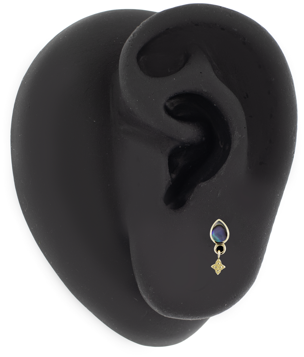 Oceanica- 14KT Gold Threadless End | Threadless End | Wiccan Center