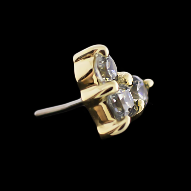 TriLustre 14K Gold Threadless End with Gemstone Cluster | Body Jewelry | Wiccan Center