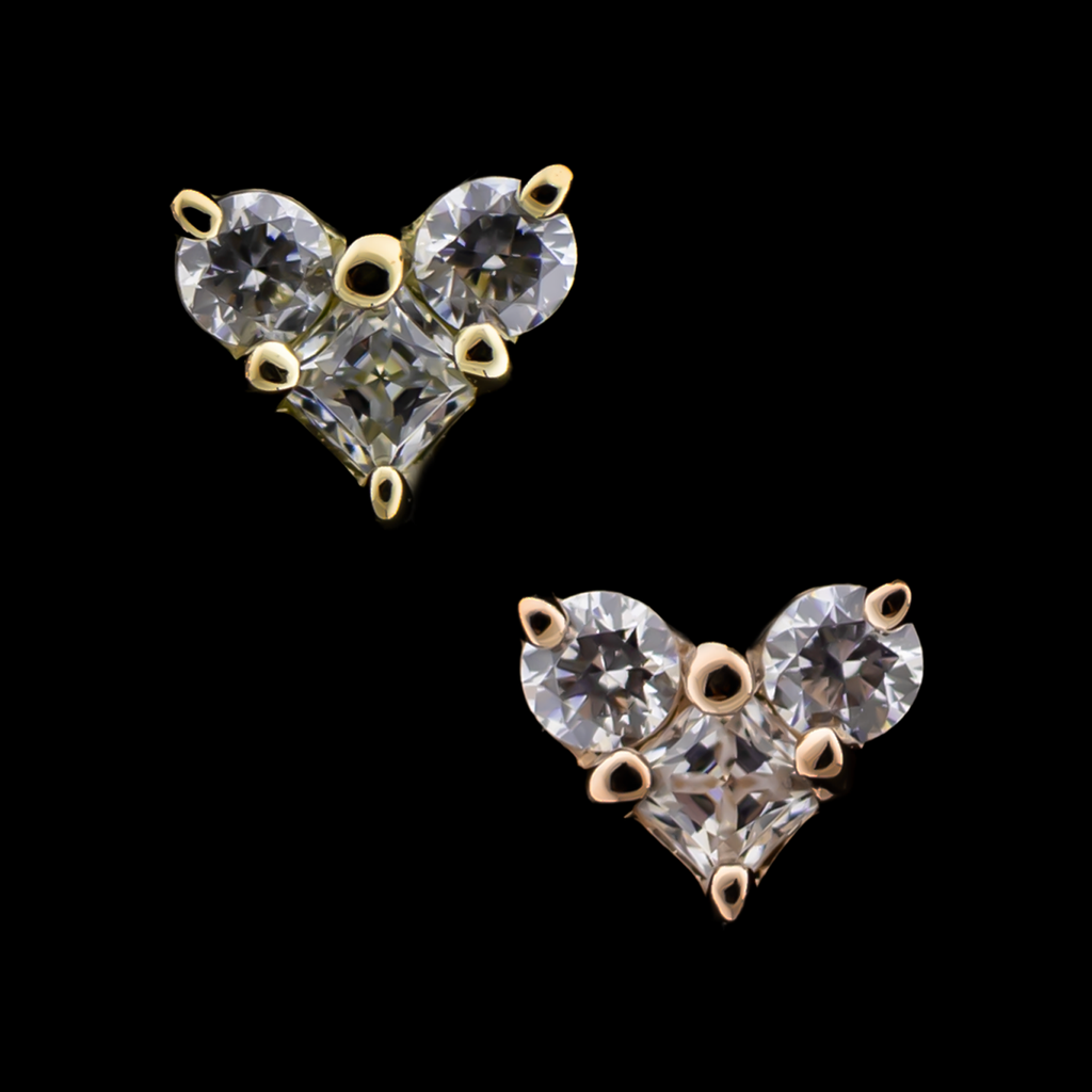TriLustre 14K Gold Threadless End with Gemstone Cluster | Body Jewelry | Wiccan Center