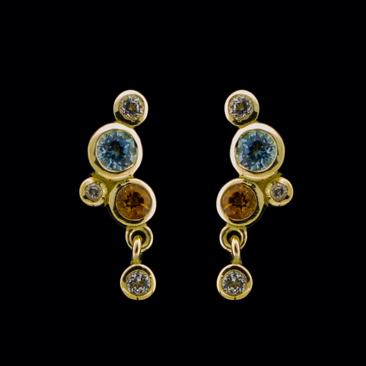 Nevaeh- Dangle - 18KT Gold Threadless End - Khrysos Piercing Jewelry | Body Jewelry | Wiccan Center