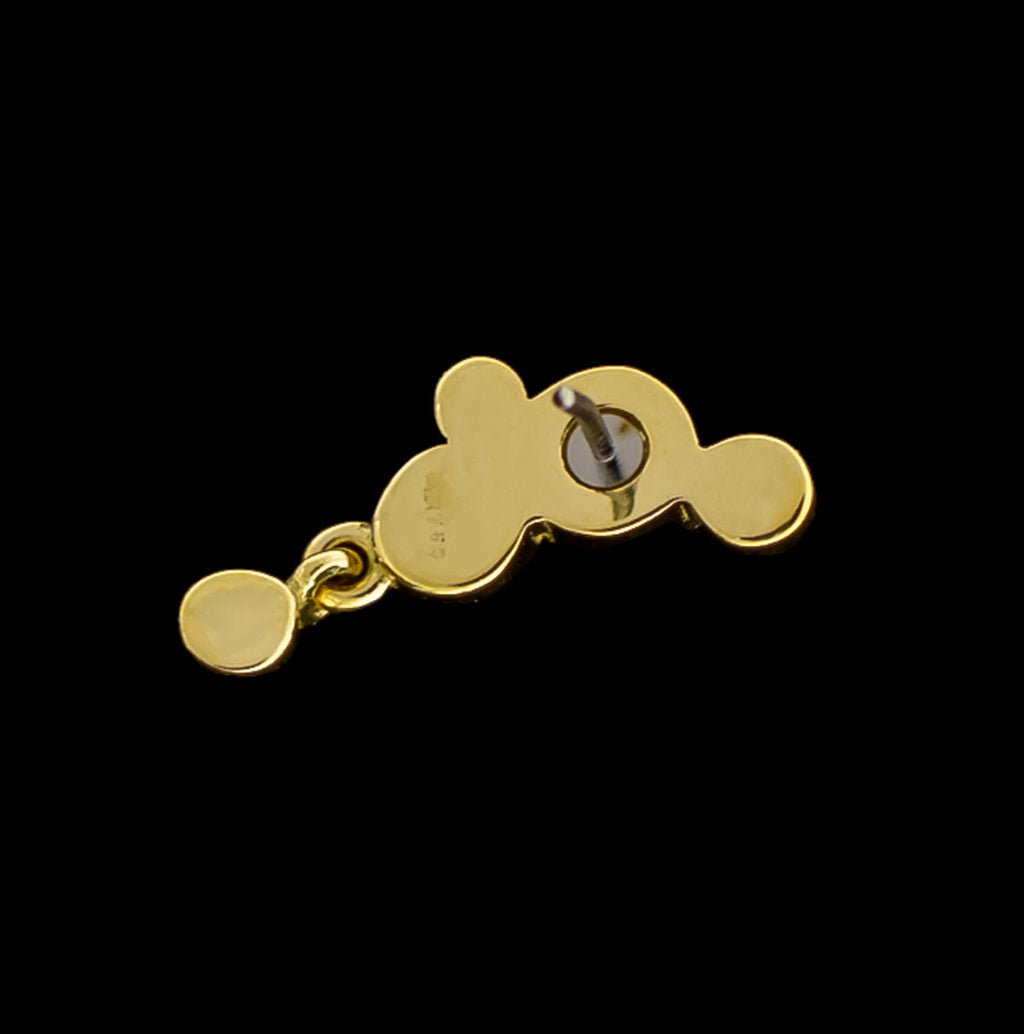 Nevaeh- Dangle - 18KT Gold Threadless End - Khrysos Piercing Jewelry | Body Jewelry | Wiccan Center