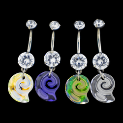 Calypso - Premium Zirconia Sea Snail Navel Ring | Body Jewelry | Wiccan Center