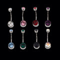 Titanium Double Gem Navel Ring | Internally Threaded Navel Rings | Wiccan Center