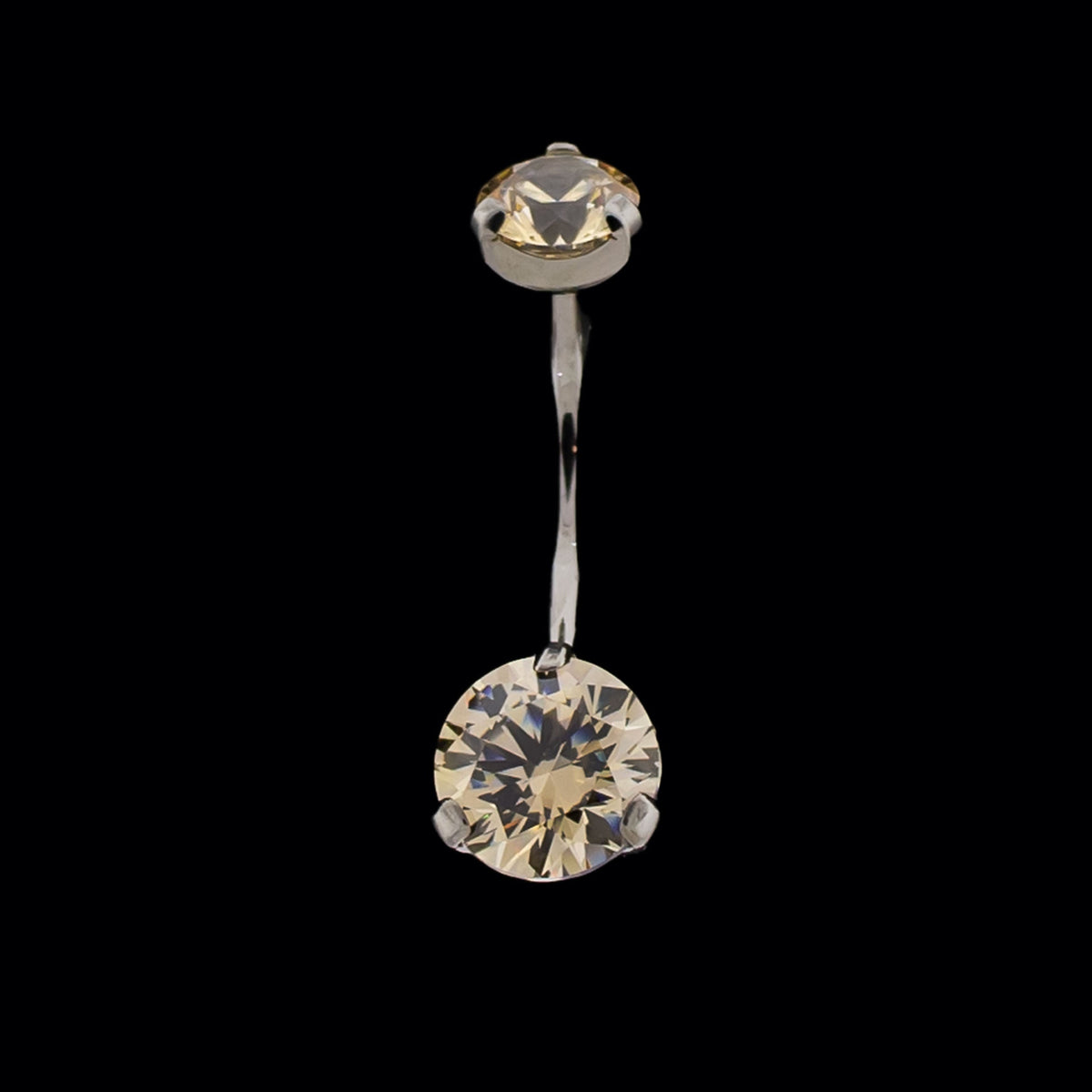 Prong Set Premium Zirconia Navel Ring | Internally Threaded Navel Rings | Wiccan Center