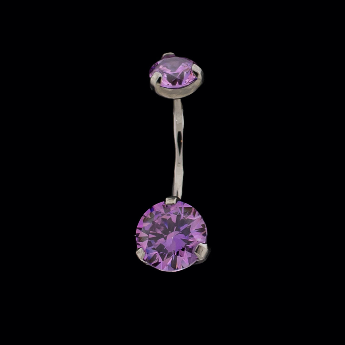 Prong Set Premium Zirconia Navel Ring | Internally Threaded Navel Rings | Wiccan Center