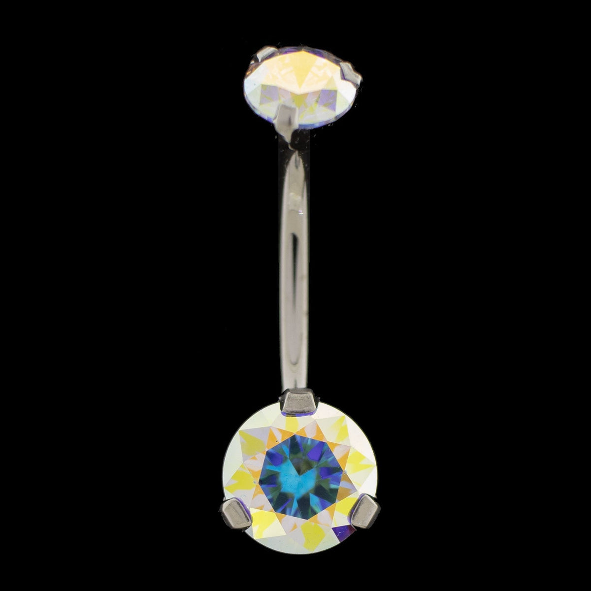 Prong Set Premium Zirconia Navel Ring | Internally Threaded Navel Rings | Wiccan Center
