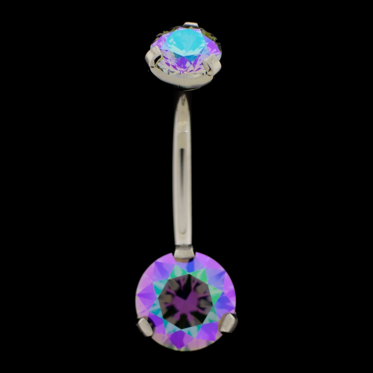Prong Set Premium Zirconia Navel Ring | Internally Threaded Navel Rings | Wiccan Center