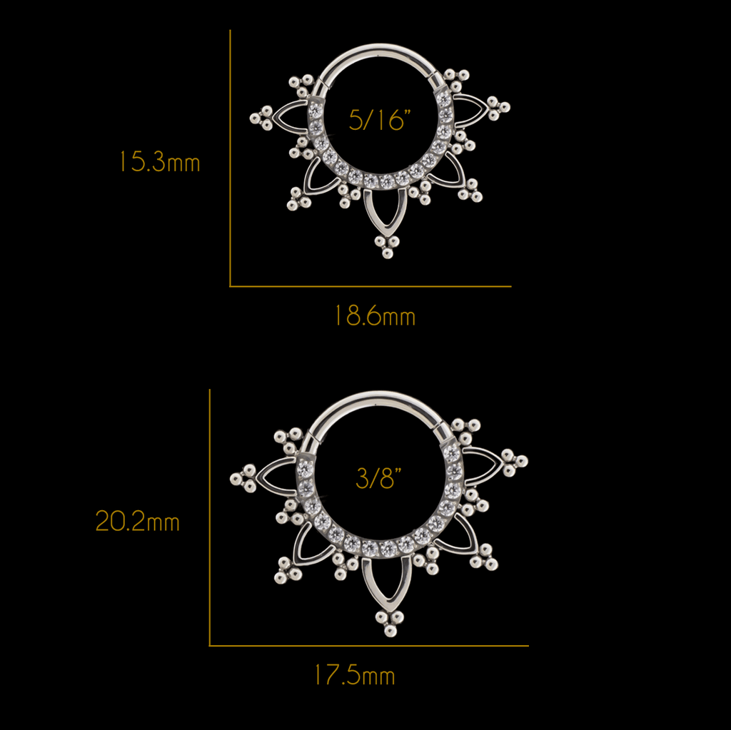 Evangeline - 16G Titanium Hinged Ring | Body Jewelry | Wiccan Center